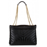 Yves Saint Laurent Vintage - LouLou Leather Shoulder Bag - Black - Leather Handbag - Luxury High Quality