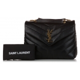 Yves Saint Laurent Vintage - LouLou Leather Crossbody Bag - Black - Leather Handbag - Luxury High Quality