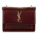 Yves Saint Laurent Vintage - Sunset Leather Crossbody Bag - Red Bordeaux - Leather Handbag - Luxury High Quality