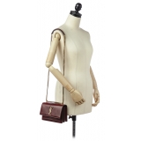 Yves Saint Laurent Vintage - Sunset Leather Crossbody Bag - Rosso Bordeaux - Borsa in Pelle - Alta Qualità Luxury