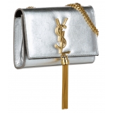 Yves Saint Laurent Vintage - Classic Kate Tassel Leather Crossbody Bag - Argento - Borsa in Pelle - Alta Qualità Luxury