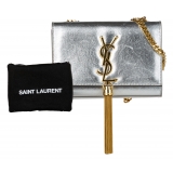 Yves Saint Laurent Vintage - Classic Kate Tassel Leather Crossbody Bag - Silver - Leather Handbag - Luxury High Quality
