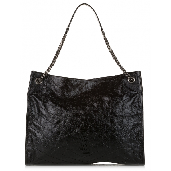 Yves Saint Laurent Shoulder Bag Tote Bag Arabesque Pattern Leather