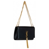 Yves Saint Laurent Vintage - Kate Leather Crossbody Bag - Nero Oro - Borsa in Pelle - Alta Qualità Luxury