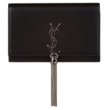 Yves Saint Laurent Vintage - Kate Leather Wallet on Chain - Nero Argento - Portafoglio in Pelle - Alta Qualità Luxury