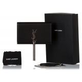 Yves Saint Laurent Vintage - Kate Leather Wallet on Chain - Nero Argento - Portafoglio in Pelle - Alta Qualità Luxury