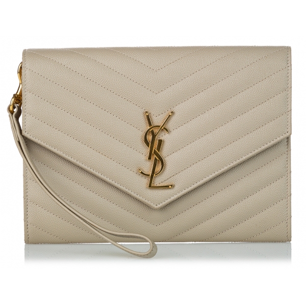 Yves Saint Laurent YSL Envelope Chain Wallet Clutch Bag