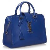 Yves Saint Laurent Vintage - Monogram Cabas Leather Satchel - Blu - Borsa in Pelle - Alta Qualità Luxury