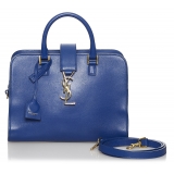 Yves Saint Laurent Vintage - Monogram Cabas Leather Satchel - Blu - Borsa in Pelle - Alta Qualità Luxury