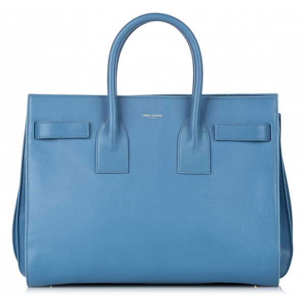 Yves Saint Laurent Vintage - Sac De Jour Leather Satchel - Azzurro - Borsa in Pelle - Alta Qualità Luxury