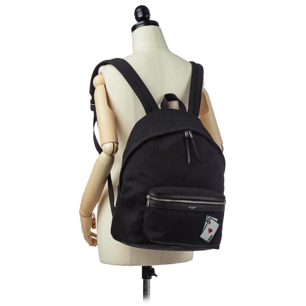 City Leather Backpack in Black - Saint Laurent