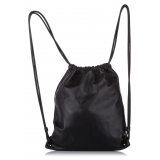 Yves Saint Laurent Vintage - Teddy Drawstring Leather Backpack - Nero - Zaino in Pelle - Alta Qualità Luxury