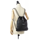 Yves Saint Laurent Vintage - Teddy Drawstring Leather Backpack - Nero - Zaino in Pelle - Alta Qualità Luxury