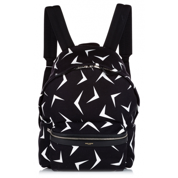 Yves Saint Laurent Vintage - Boomerang Printed Canvas Backpack - Nero - Zaino in Pelle - Alta Qualità Luxury