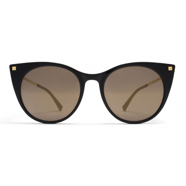 Mykita - Desna - Lite - Black Glossy Gold Brilliant Grey - Acetate & Stainless Steel Collection - Sunglasses - Mykita Eyewear