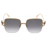 Alexander McQueen - Women's Butterfly Jewelled Square Sunglasses - Gold - Alexander McQueen Eyewear
