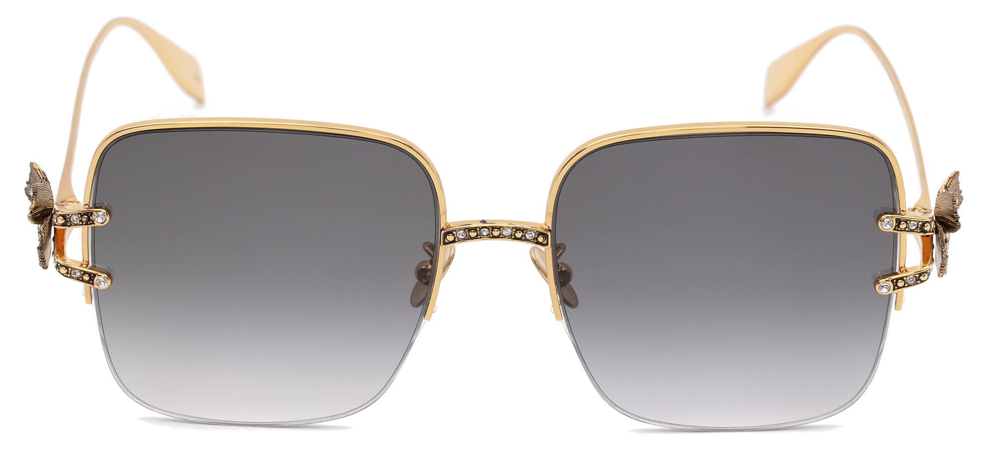 Alexander McQueen - Butterfly Jewelled Sunglasses - Gold Light