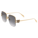 Alexander McQueen - Women's Butterfly Jewelled Square Sunglasses - Gold - Alexander McQueen Eyewear