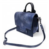 Ammoment - Python in Calcite Blue - Leather Lexi Crossbody Bag