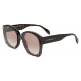 Alexander McQueen - Women's Studs Structure Sunglasses - Brown Havana - Alexander McQueen Eyewear