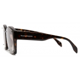 Alexander McQueen - Women's Studs Structure Sunglasses - Brown Havana - Alexander McQueen Eyewear
