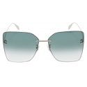 Alexander McQueen - Women's Piercing Bridge Sunglasses - Silver - Alexander McQueen Eyewear