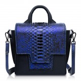 Ammoment - Python in NYX Blue - Leather Lexi Crossbody Bag