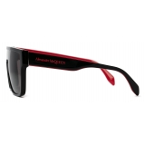 Alexander McQueen - Men's Selvedge Oversized Mask Sunglasses - Black Red - Alexander McQueen Eyewear