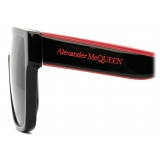 Alexander McQueen - Occhiali da Sole Selvedge a Mascherina Oversize da Uomo - Nero Rosso - Alexander McQueen Eyewear
