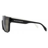 Alexander McQueen - Men's Selvedge Oversized Mask Sunglasses - Black - Alexander McQueen Eyewear