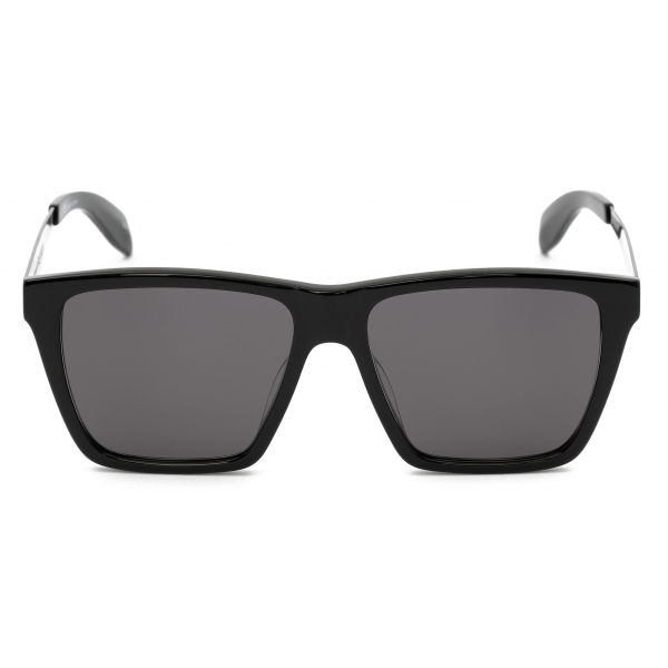 Alexander McQueen - Men's McQueen Graffiti Flat Top Sunglasses - Black Grey - Alexander McQueen Eyewear