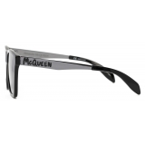 Alexander McQueen - Occhiali da Sole McQueen Graffiti con Parte Superiore Piatta Uomo - Nero Grigio - Alexander McQueen Eyewear