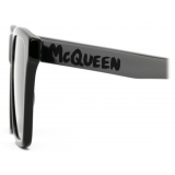 Alexander McQueen - Men's McQueen Graffiti Flat Top Sunglasses - Black Grey - Alexander McQueen Eyewear