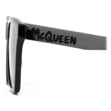 Alexander McQueen - Occhiali da Sole McQueen Graffiti con Parte Superiore Piatta Uomo - Nero Grigio - Alexander McQueen Eyewear