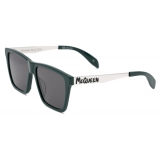 Alexander McQueen - Men's McQueen Graffiti Flat Top Sunglasses - Green - Alexander McQueen Eyewear