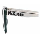 Alexander McQueen - Occhiali da Sole McQueen Graffiti con Parte Superiore Piatta da Uomo - Verde - Alexander McQueen Eyewear