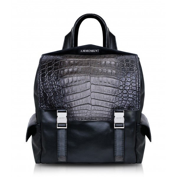 Ammoment - Caiman in Degrade Coal New Age - Leather Zane Small Backpack ...