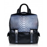 Ammoment - Python in Calcite Grey - Leather Zane Small Backpack