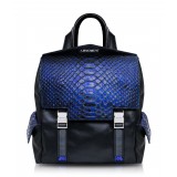 Ammoment - Python in NYX Blue - Leather Zane Small Backpack