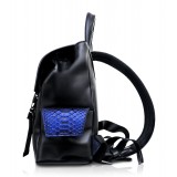 Ammoment - Python in NYX Blue - Leather Zane Small Backpack
