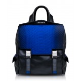 Ammoment - Python in Petale Blue - Leather Zane Small Backpack