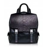 Ammoment - Python in Pepite Rose - Leather Zane Small Backpack