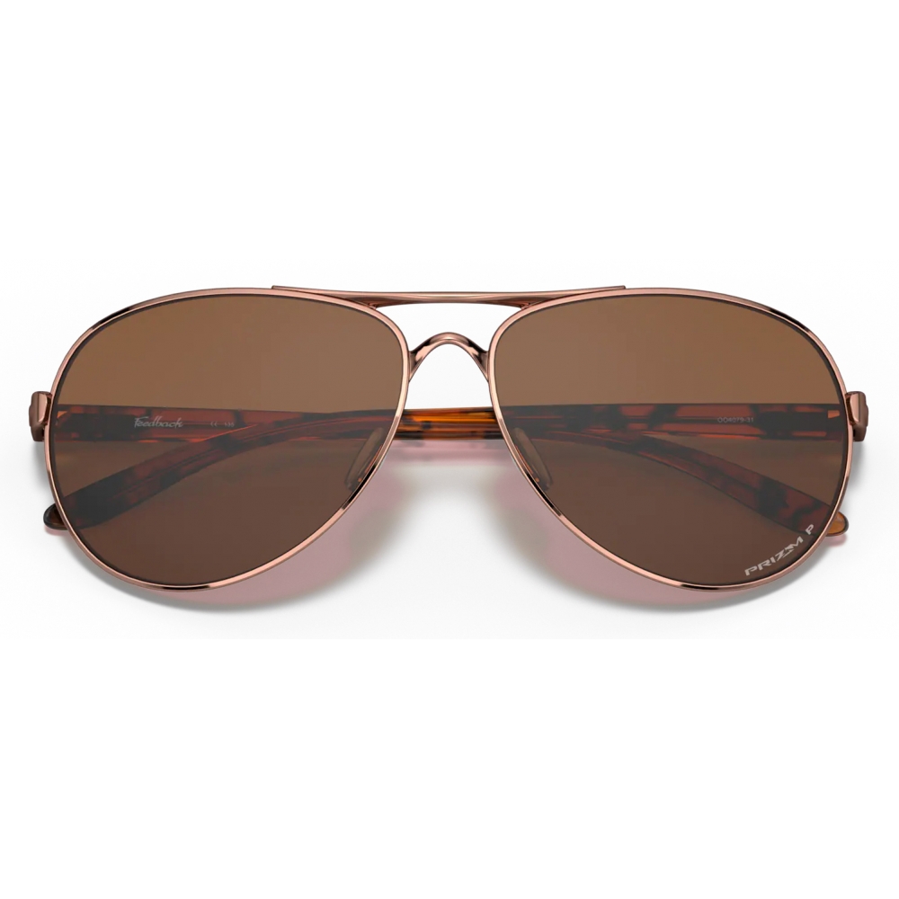 Oakley - Feedback - Prizm Tungsten Polarized - Rose Gold - Sunglasses ...