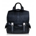 Ammoment - Python in Black - Leather Zane Small Backpack