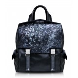 Ammoment - Ostrich in Tahitian Pearl Black - Leather Zane Small Backpack