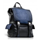 Ammoment - Caiman in Degrade Navy-Black - Leather Zane Large Backpack