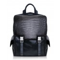 Ammoment - Caiman in Degrade Coal New Age - Leather Zane Large Backpack