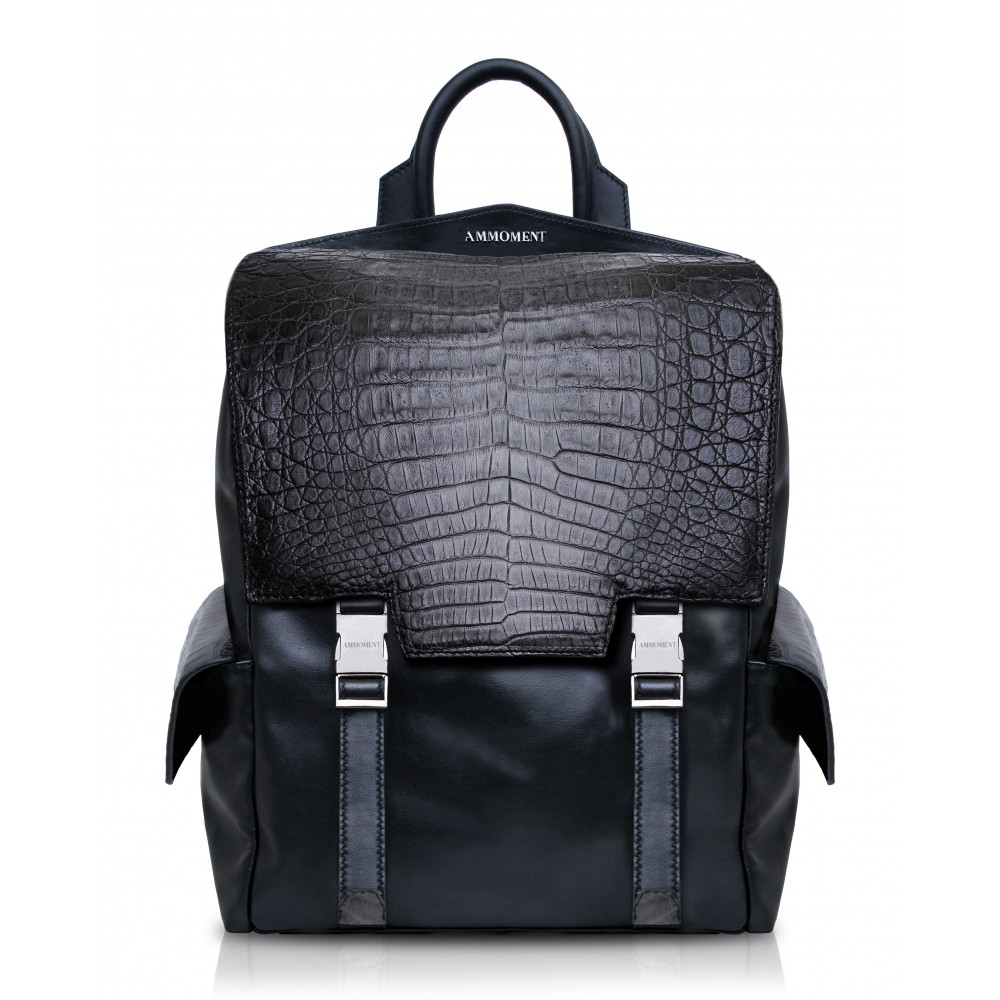 Ammoment - Caiman in Degrade Coal New Age - Leather Zane Large Backpack ...