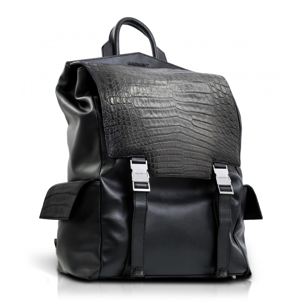 Ammoment - Caiman in Degrade Coal New Age - Leather Zane Large Backpack ...