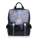 Ammoment - Python in Calcite Grey - Leather Zane Large Backpack